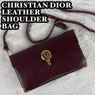 VINTAGE Dior Bordeaux Red Leather Shoulder Bag AM95 • $208