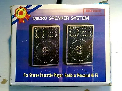 Waltham Micro Speaker System Vintage For Personal Stereo's And Similar. NoS. • £14.99