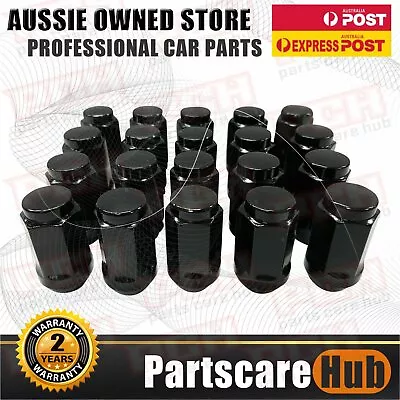 20X WHEEL NUTS For Holden Commodore VE - VF 45mm BLACK M14x1.5 AUS • $29.89