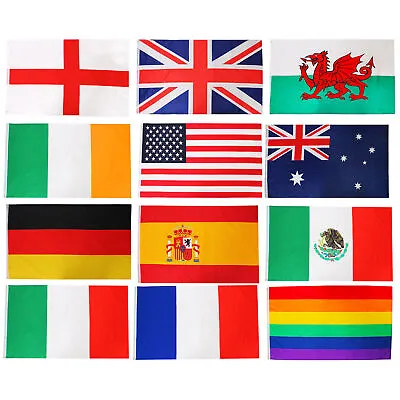 Huge Country Flag 5ft X 3ft National Flags Sports Rugby Football Event Party • £6.99