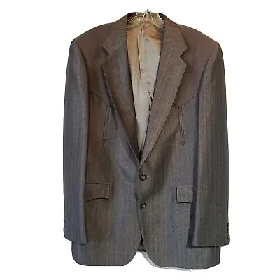 $59.95 • Buy Men's CIRCLE S Dallas Texas Grey Suede Western Cowboy Suit Jacket Coat 40R 