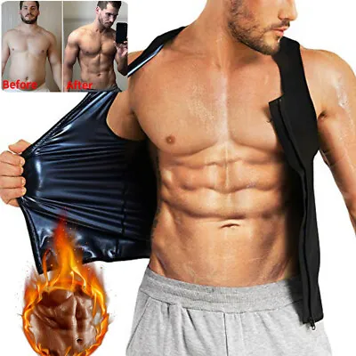 $9.99 • Buy Men Sauna Vest For Weight Loss Polymer Sauna Suit For Fitness Tank Tops Shirts