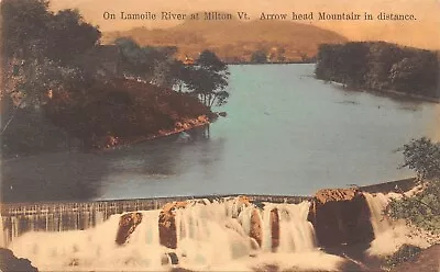 On Lamoile River At Milton Vermont Arrowhead Mtn In Distance 1909 Postcard 7367 • $6.89