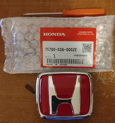 Honda S2000 OEM Front Red  H  Emblem AP1 AP2 75700-S2A-000ZE NEW • $79.47