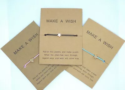 Make A Wish Bracelet - Upon A Star Or Love Charm Friendship Inspirational Gift • £2.99