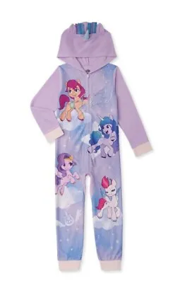 My Little Pony Girls Purple  Rainbow Blanket Sleeper Pajamas 4/5 • £13.45