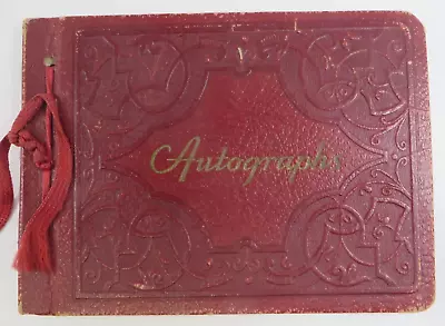 Antique 1939 AUTOGRAPH BOOK Friendship 50+ Poems Vintage SIGNED Entries Messages • $19.99