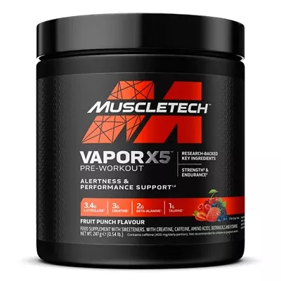 MuscleTech Vapor X5 Pre-Workout Fruit Punch - 247g • $46.55