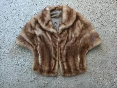 Women's Genuine Natural Non Dyed Real Mink Fur Coat Stole Wrap Full Pelts • $15