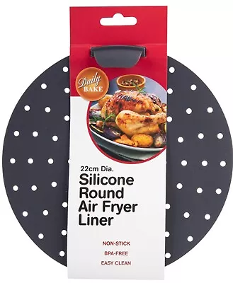 Daily Bake: Silicone Round Air Fryer Liner - Charcoal (22cm) • $19.99