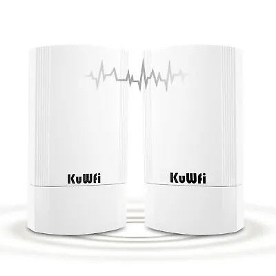 KuWFi 2-Pack Wireless Ethernet Bridge Long Range WiFi Access Point 5.8G Outd... • $92.83