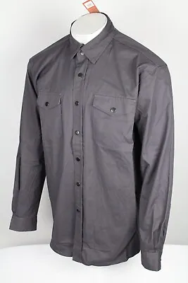 Roper Men's Snap Western Shirt Twill Long Sleeve Layering Gray Heavyweight • $23.79