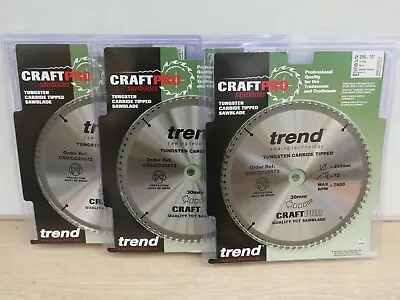 TREND CSB/CC25572 255MM X 30MM BORE 72T TCT MAKITA MLS100 MITRE SAW BLADES X 3 • £75.89