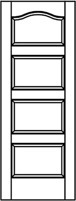4 Panel Equal Eyebrow Stile&Rail Interior Wood Doors 20 Wood Species Model# 4ECC • $335