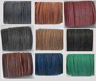Vintage Round Leather Cord Real 11.52345mm For Jewellery String Lace Thong • £3.46