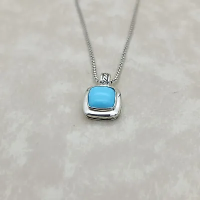 David Yurman Albion Pendant Necklace With 11mm Turquoise • $234