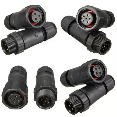 IP68 3/4/5/6 Pins Assembled Waterproof Electrical Cable Connector Plug Socket • £4.78