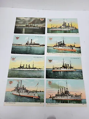 VINTAGE MILITARY LOT OF #8 COLOR POSTCARDS Some Posted Some Blank • $15.99