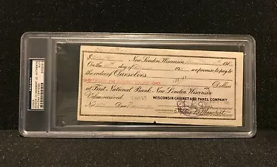 Charles Edison & Stephen Mambert Signed Autographed 1920 Check PSA Edison Son • $329