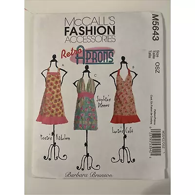 McCall's Sewing Pattern M5643 RETRO Style Full APRON 4 Styles Sz 8-22 UC • $4.37