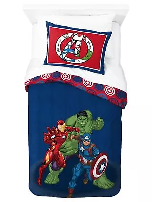 Avengers Hero Time Kids Twin/Full Reversible Comforter & Sham Set 2 Piece • $35.88