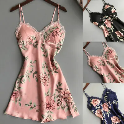 £6.99 • Buy Women Sexy Satin Chemise Lingerie Sleepwear Nightdress Cami Slip Dress Nightwear