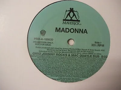 NEW 12  LP Vinyl Madonna - GHV2 Johnny Rocks & Mac Quayle Mix Maxi US • $65