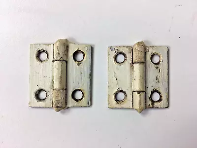 2 Vintage Antique Metal Cabinet Door Hinges • $14.99