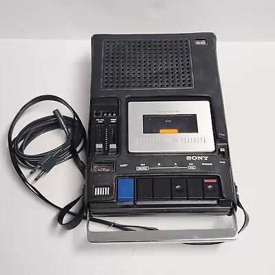 Vintage SONY TC-76 DELUXE CASSETTE CORDER Tape Recorder Transcriber W/ Case Cord • $45