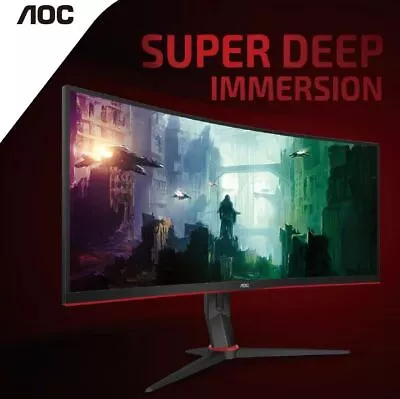 AOC 34' Curved 3440 X 1440 21:9 1ms HDR Ultra Fast 144Hz Panel Adaptive Sync • $674