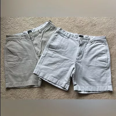 Lot Of 2 J.Crew Men’s Essential Flat Front Khaki Chino Shorts - Size 32 - EUC • $22.99