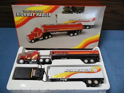 $69.99 • Buy Vtg 80's Corded Remote Control Highway Hauler Big Rig Gas Tanker Trailer Truck