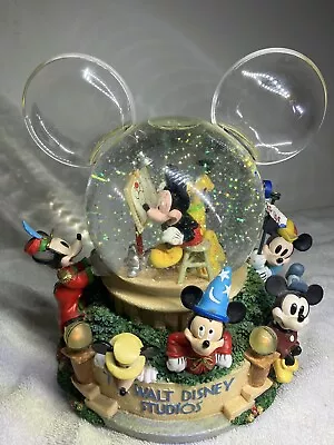 Disney MICKEY THROUGH THE YEARS Snow Globe Music Box “Mickey Mouse Club ￼March” • $65