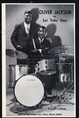 1962 Oliver Jackson Earl Fatha Hines Photo Slingerland Drums Drum Vtg Print Ad • $9.99