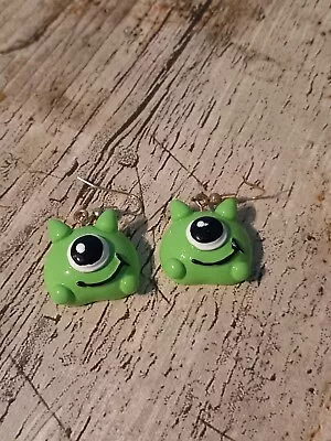 Cute Mike Wazowski Disney Pixar Monsters Inc Earrings Dange Drop Green • £3.97