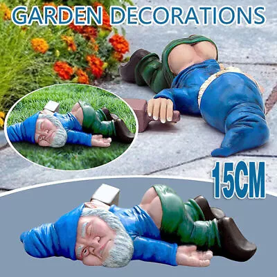 Funny Drunk Dwarf Garden Gnome Decor Yard Patio Ornament Rude Passed Out Statue • $15.67