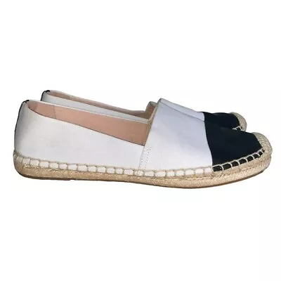 J. Crew Espadrilles In Canvas With Cap Toe In Black And White - 7.5 • $21.47