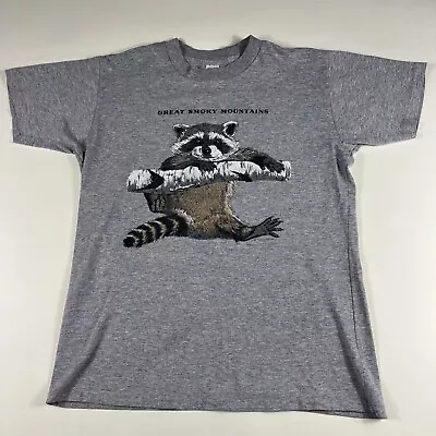 Vintage Raccoon Shirt Large 80s Gray Nature Animal Tee • $45