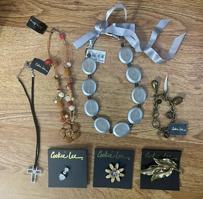 Cookie Lee 7 Piece Jewelry Lot Never Worn Brooch Pins Necklaces & Bracelet • $29.99