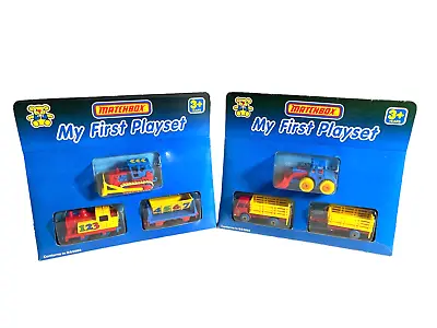 2 Sets Of Matchbox My First Playset-Train And Bulldozer/Front Loader And Wagon • $39.95