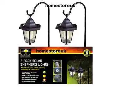 Shepherd Lantern Solar Powered Stylish Garden Patio Outdoor Lantern Lights • £14.95