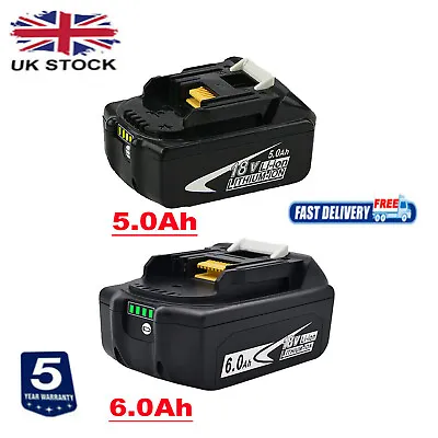 For Makita 18V BL1860 5Ah 6Ah Li-ion LED Battery BL1830 BL1840 BL1850 Charger UK • £23.89