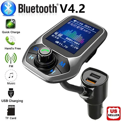 Bluetooth Car FM Transmitter MP3 Player Hands Free Radio Adapter Kit USB Charger • $16.98