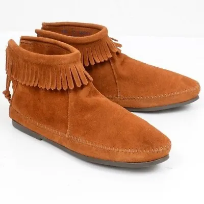 Minnetonka Moccasins 282 - Women's Size 11 Hardsole Ankle Boot - Brown Suede • $35