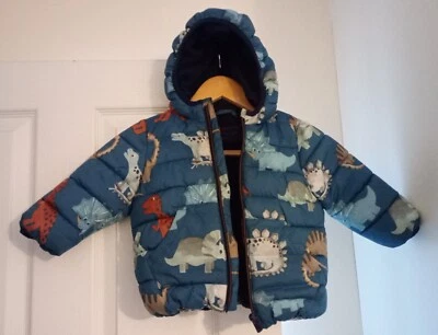 £1.99 • Buy Next Boys Dinosaur Fleece Lined Coat 12-18 Months Excellent Condition.
