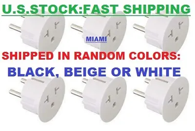 American To European Grounded Schuko Outlet Plug Adapter- 6 Pack(6PK-Schuko) • $11.99