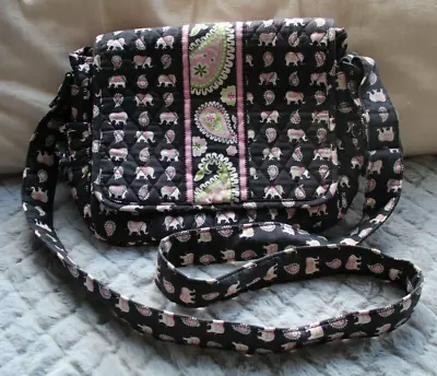 Vera Bradley Pink Elephants 2007 Spring Retired Pattern Design Shoulder Bag • $28.99