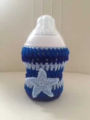 £5.95 • Buy Hand Crochet 3D STAR  Boy Baby Bottle Cover Tommee Tippee  Dr Brown MAM Nuk