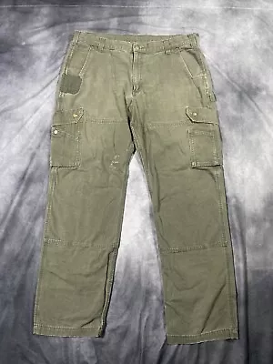 Carhartt Pants Men's 40X34 Relaxed Fit Ripstop Cargo Khaki Green Work B342DFE • $19.99