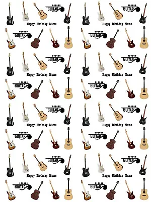 Guitars Personalised Birthday Gift Wrapping Paper 3 Designs ADD NAME • £4.19